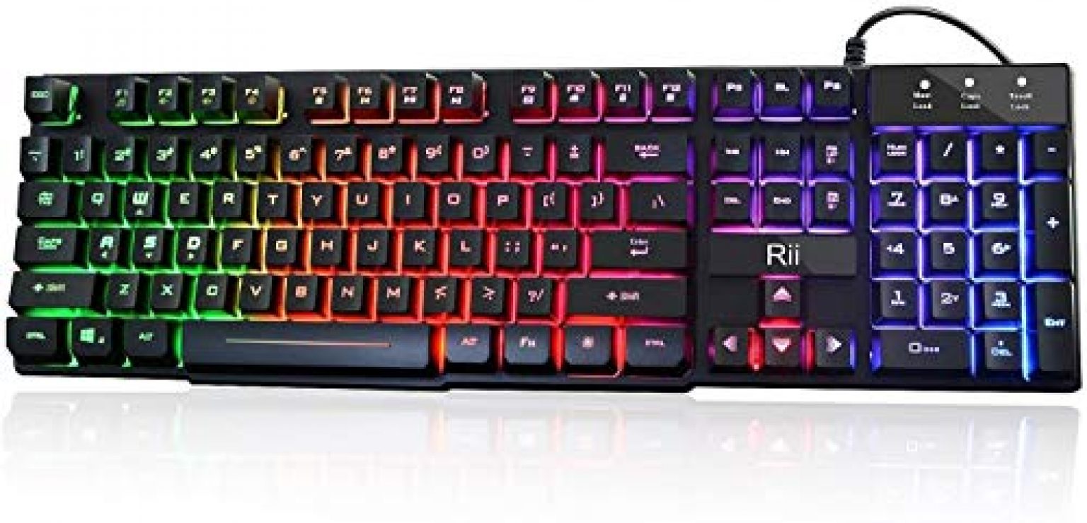 Rii Rk Multiple Color Rainbow Led Backlit Large Size Usb Wired