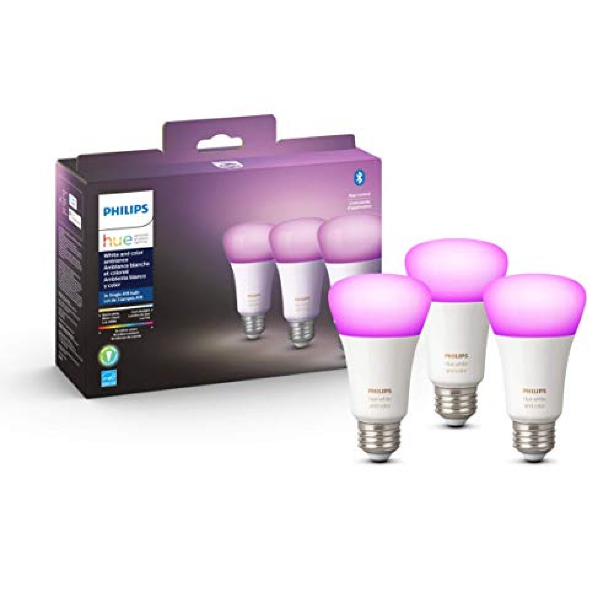 Philips Hue White And Color Ambiance A19 E26 LED Smart Bulb, Bluetooth ...