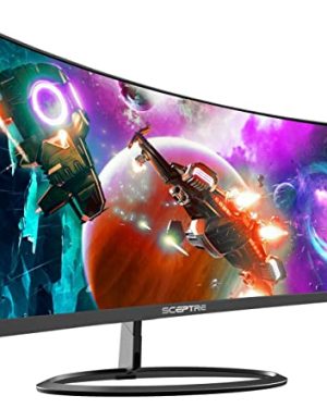 Sceptre Curved 30" 21:9 Gaming LED Monitor 2560x1080p UltraWide Ultra Slim HDMI DisplayPort Up to 85Hz MPRT 1ms FPS-RTS Build-in Speakers, Machine Black (C305W-2560UN)