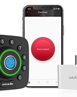 ULTRALOQ Smart Lock U-Bolt Pro + Bridge WiFi Adaptor, 6-in-1 Keyless Entry Door Lock with WiFi, Bluetooth, Fingerprint and Keypad, Smart Door Lock Front Door, ANSI Grade 1 Certified