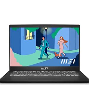 MSI Modern 14 14" Ultra Thin & Light Business Laptop: Intel Core i5-1235U Iris Xe 8GB 512GB NVMe, 180-Degree Lay-Flat, USB Type-C w/ PD Charging, MicroSD Card Reader, Win 11: Classic Black C12M-032