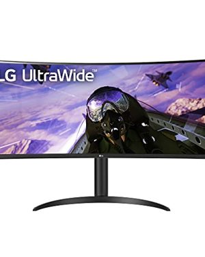 LG 34WP65C-B 34-Inch 21:9 Curved UltraWide QHD (3440x1440) VA Display with sRGB 99% Color Gamut and HDR 10 and 3-Side Virtually Borderless Display with Tilt/Height Adjustable Stand -Black