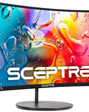 Sceptre 24" Curved 75Hz Gaming LED Monitor Full HD 1080P HDMI VGA Speakers, VESA Wall Mount Ready Metal Black 2019 (C248W-1920RN)