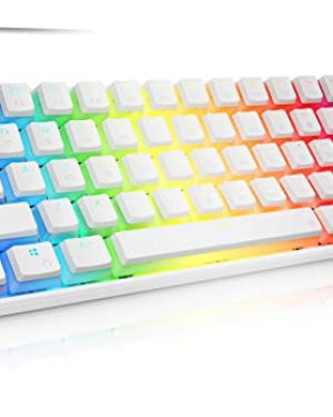 Tezarre TK61 60% Hotswap Mechanical Gaming Keyboard with PBT Pudding Keycaps,RGB Backlit Wired USB Optical Switches Keyboards Full Keys Programmable for Windows MAC PC Gamers (Gateron Optical Black)