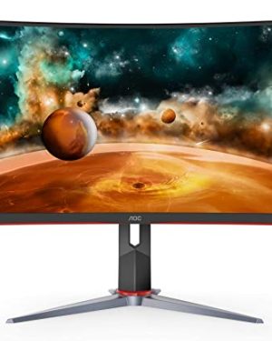 AOC CQ27G2 27" Super Curved Frameless Gaming Monitor QHD 2K, 1500R Curved VA, 1ms, 144Hz, FreeSync, Height adjustable, 3-Yr Zero Dead Pixel