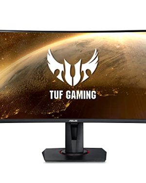 ASUS TUF Gaming VG27WQ 27” Curved Monitor, 1440P WQHD (2560 x 1440), 165Hz, Adaptive-sync, Freesync Premium, Extreme Low Motion Blur (ELMB), 1ms, 400 nits, DisplayHDR 400, DisplayPort and HDMI