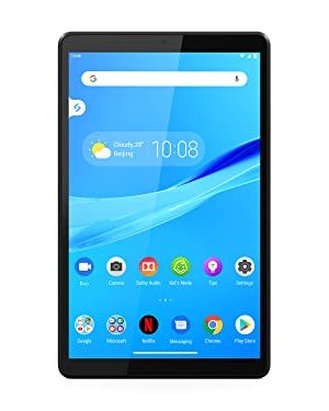 Lenovo Tab M8 Tablet, HD Android Tablet, Quad-Core Processor, 2GHz, 32GB Storage, Full Metal Cover, Long Battery Life, Android 10 Pie, Slate Black