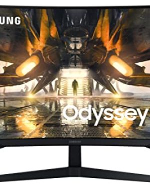 SAMSUNG 27" Odyssey G55A QHD 165Hz 1ms FreeSync Curved Gaming Monitor with HDR 10, Futuristic Design for Any Desktop (LS27AG550ENXZA)