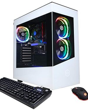 CYBERPOWERPC Gamer Master Gaming PC, AMD Ryzen 3 4100 3.8GHz, GeForce GT 1030 2GB, 8GB DDR4, 500GB PCI-E NVMe SSD, WiFi Ready & Win 11 Home (GMA888A7), White