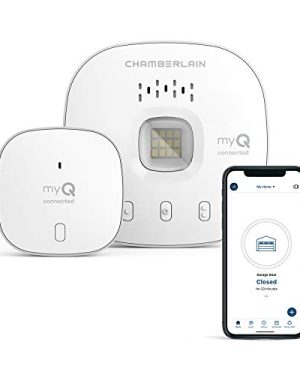 myQ Chamberlain Smart Garage Control - Wireless Garage Hub and Sensor with Wifi & Bluetooth - Smartphone Controlled, myQ-G0401-ES, White