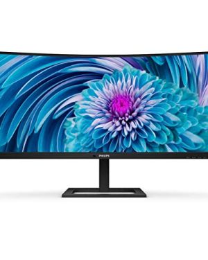 Philips 346E2CUAE 34" Curved Frameless, UltraWide QHD 3440x1440,100Hz, 121% sRGB, 1ms MPRT, USB-C Charging, MultiView PIP/PBP, Height Adjustable, 4Yr Advance Replacement, Black