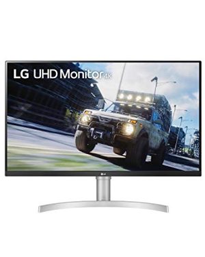 LG 32UN550-W Monitor 32" UHD (3840 x 2160) Display, DCI-P3 90% Color Gamut, HDR 10, AMD FreeSync, Borderless Design, Tilt/Height Adjustable Stand - Silver