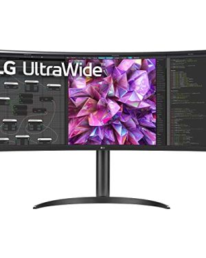 LG UltraWide QHD 34-Inch Curved Computer Monitor 34WQ73A-B, IPS with HDR 10 Compatibility, Built-In KVM, and USB Type-C, Black