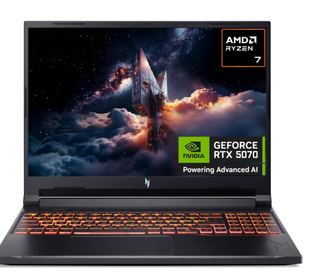 Acer Nitro V Gaming Laptop (2025): 16" 1920 x 1200 180Hz Display, AMD Ryzen 7 260, NVIDIA RTX 5070, 16GB RAM, 1TB SSD