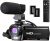 Video Camera Camcorder, FHD 1080P 30FPS 24MP Camcorders Youtube Vlogging Camera 16X Digital Zoom 3.0 Inch 270 Degree Rotation Screen Video Camera Recorder with Microphone, Remote and 2 Batteries