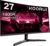 KOORUI QHD Curved 27 Inch Monitor, Fast VA Computer Gaming Monitor(2560 * 1440P, R1800, 144Hz, 1ms, DCI-P3 85%, DP+HDMI, Game Mode, Eye Protection, Rocker Button), Narrow Bezel on Three Sides