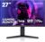 KOORUI 27 Inch Gaming Monitor, 2K Computer Monitors, QHD(2560 * 1440), IPS,1ms, FreeSync & G-Sync Compatible, 2x HDMI (144Hz), DisplayPort(170Hz), HDR 400, DCI-P3 90%, Height Adjustable, Rotatable