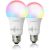 Smart WiFi Light Bulb, LED RGBCW Color Changing, Compatible with Alexa and Google Home Assistant, No Hub Required, A19 E26 Multicolor LUMIMAN 2 Pack